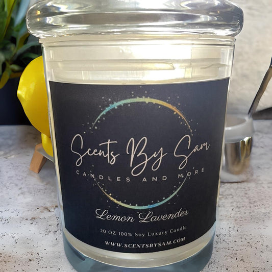 Lemon Lavender 20oz Soy Wax Candle - Refreshing Citrus Bliss and Calming Aromatherapy