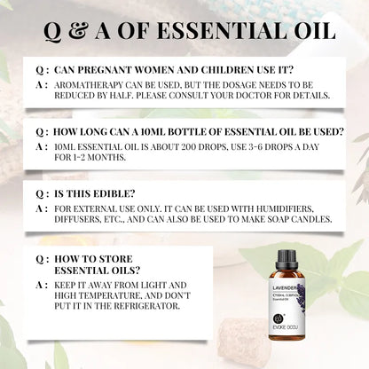 100ML Essential Oils for Diffuser Humidifier Aroma Oil Vanilla Eucalyptus Jasmine Rose Lavender Rosemary Peppermint Tea Tree